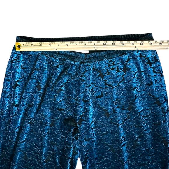Wrangler Blue Velvet Flocked Retro Y2K Bell Bottom Disco Hannloween Pants – XXL - Picture 3 of 6